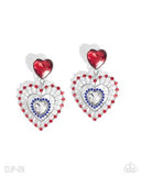 Paparazzi Patriotic Pattern - Multi Earrings (CLIP ON)
