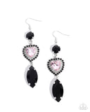 Paparazzi Smitten Sway - Black Earring