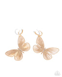 Paparazzi Fluttering Folk - Gold Earring