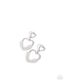 Paparazzi Dangling Damsel - White Earring