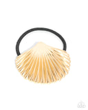 Paparazzi Short Seashell - Gold Hair Tie