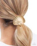 Paparazzi Short Seashell - Gold Hair Tie