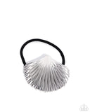 Paparazzi Short Seashell - Silver Hair Tie