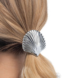 Paparazzi Short Seashell - Silver Hair Tie