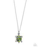 Paparazzi Turtle Tale - Green Necklace