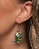 Paparazzi Turtle Tradition - Green Earring