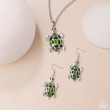 Paparazzi Turtle Tale - Green Necklace