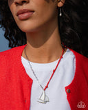Paparazzi Sailboat Shimmer - Red Necklace