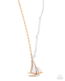 Paparazzi Sailboat Shimmer - White Necklace
