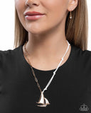 Paparazzi Sailboat Shimmer - White Necklace