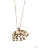 Paparazzi Elaborate Elephant - Gold Necklace