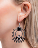 Paparazzi Concentric Conversation - Black Earring