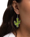 Paparazzi Cactus Catwalk - Green Earring