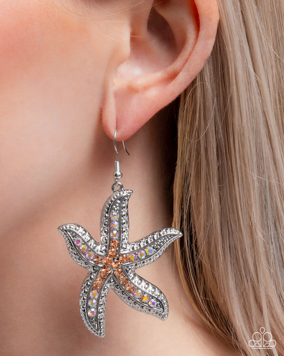 Paparazzi Seize the Starfish - Orange Earring
