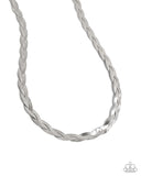 Paparazzi Bewildering Braid - Silver Necklace