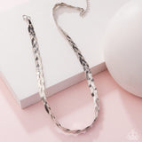 Paparazzi Bewildering Braid - Silver Necklace