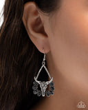 Paparazzi Western Whirlwind - Black Earring