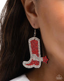 Paparazzi Benevolent Boot - Red Earring