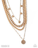 Paparazzi Fluttering Fringe - Gold Necklace