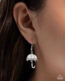 Paparazzi Unrivaled Umbrella - White Earring
