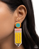 Paparazzi Phenomenal Pencil - Yellow Earring