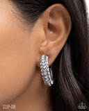 Paparazzi Date Night Debut - White CLIP Earring