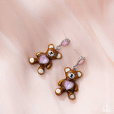 Paparazzi Traditional Teddy - Pink Earring