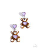 Paparazzi Traditional Teddy - Purple Earring