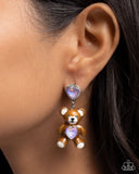 Paparazzi Traditional Teddy - Purple Earring