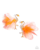 Paparazzi Feathered Flamingo - Orange Earring