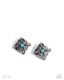 Paparazzi Stony Stencil - Blue CLIP Earring