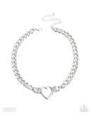 Paparazzi Heartfelt Hunch - Silver Necklace