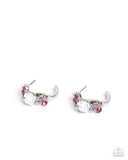 Paparazzi Borderline Bloom - Pink Earring