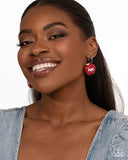 Paparazzi Adorable ABCs - Red Earring