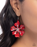Paparazzi Floral Faction - Red Earring