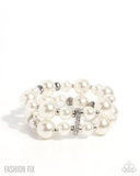 Paparazzi Elegant Echo - White Bracelet