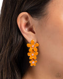 Paparazzi Crack of BLOOM - Orange Earring