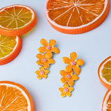 Paparazzi Crack of BLOOM - Orange Earring