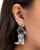 Paparazzi Dancing Boots - Silver Earring