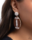 Paparazzi Football Fan - Brown Earring
