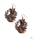 Paparazzi Foxy Fashion - Copper Earring