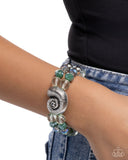Paparazzi Snail Shimmer - Green Bracelet