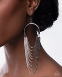 Paparazzi Focused Fringe - Black Earring