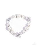 Paparazzi Soaring Sheen - White Bracelet