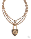 Paparazzi LOCK Show - Gold Necklace