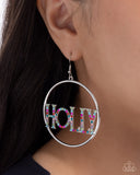 Paparazzi Holly Jolly - Pink Multi Earring