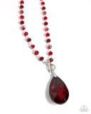Paparazzi Teardrop Tale - Red Necklace