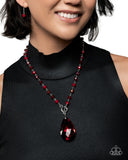 Paparazzi Teardrop Tale - Red Necklace