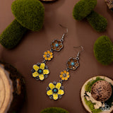 Paparazzi Floral Flock - Yellow Earring
