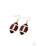 Paparazzi Football Facade - Brown Earring